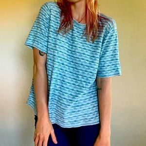SOFT striped coral blue top